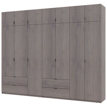 Шафа з антресоллю розпашна для одягу Лукас Doros (Дорос) 3+4 ДСП 295х50х240 канноло фото - Купити Шафи DOROS | ДОРОС в епіцентрі меблів GerborDesign.com.ua
