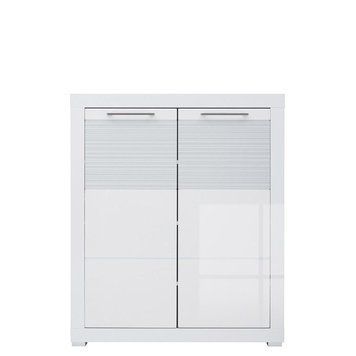 Тумба Флеймс БРВ (ВМК) REG2D/11/9 Flames BRW нимфея альба / белый глянец фото - Купить Комоды БРВ | ВМК-Украина в эпицентре мебели GerborDesign.com.ua