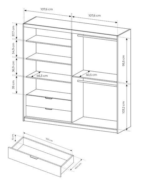 Шкаф полукупе Perfect Home Талли / Tally 4-дверный с зеркалом 4D2S/220 дуб артизан / антрацит фото - Купить Шкафы PERFECT HOME в эпицентре мебели GerborDesign.com.ua