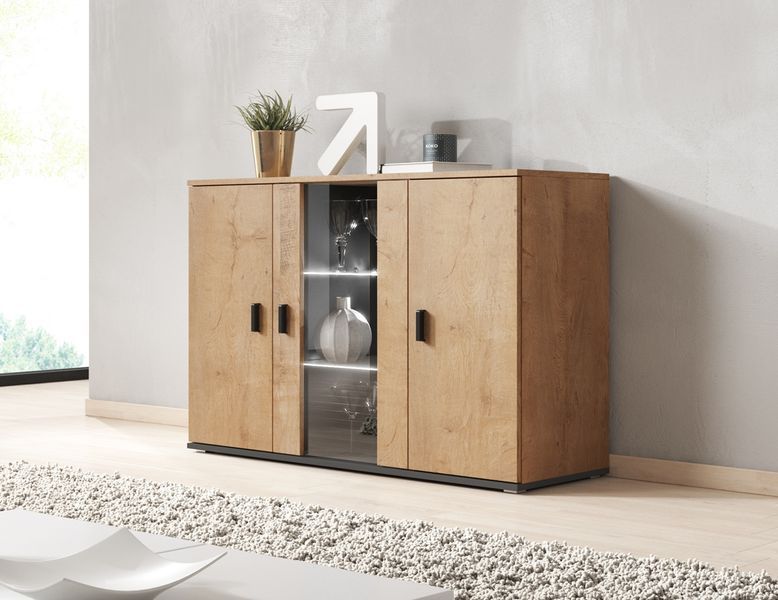 Комод SOHO Cama Meble S7, дуб лефкас / чорний SOHO-CAMA-KOM-S7-DL/CZ фото 3
