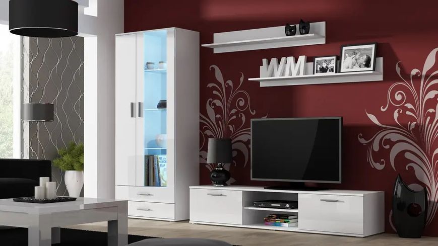Тумба под телевизор SOHO Cama Meble RTV 180 S3 белый / белый глянец фото - Купить Тумбы ТВ CAMA MEBLE в эпицентре мебели GerborDesign.com.ua
