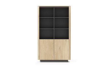 Стелаж Perfect Home Торро / Torro 2D/113 2-дверний Дуб кремона/Черный фото - Купити Стелажі PERFECT HOME в епіцентрі меблів GerborDesign.com.ua