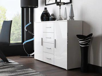 Комод SOHO Cama Meble S8/UNI белый / белый глянец фото - Купить Комоды CAMA MEBLE в эпицентре мебели GerborDesign.com.ua