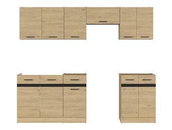 Кухня 240 см Junona Line BRW, кухонный гарнитур 2,4м Black Red White дуб бернштайн фото - Купить Кухни BLACK RED WHITE в эпицентре мебели GerborDesign.com.ua