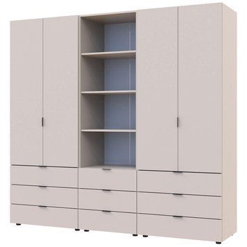 Шафа для одягу Гелар Doros (Дорос) комплект 2+2 ДСП з пеналом 215х49,5х203,4 см кашемір фото - Купити Шафи DOROS | ДОРОС в епіцентрі меблів GerborDesign.com.ua