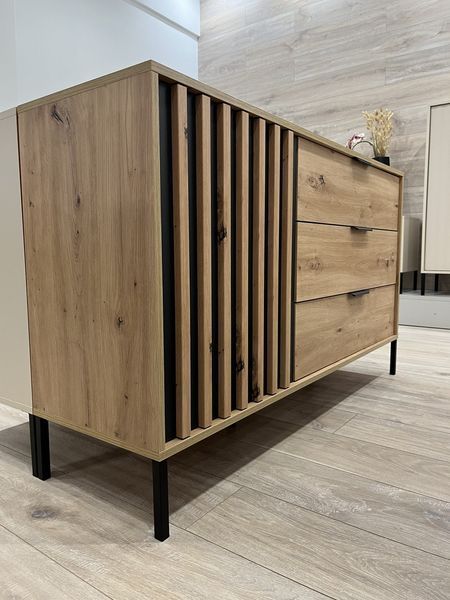 Комод Perfect Home Талли / Tally 1-дверный с 3 ящиками 1D3S/138 дуб артизан / антрацит фото - Купить Комоды PERFECT HOME в эпицентре мебели GerborDesign.com.ua