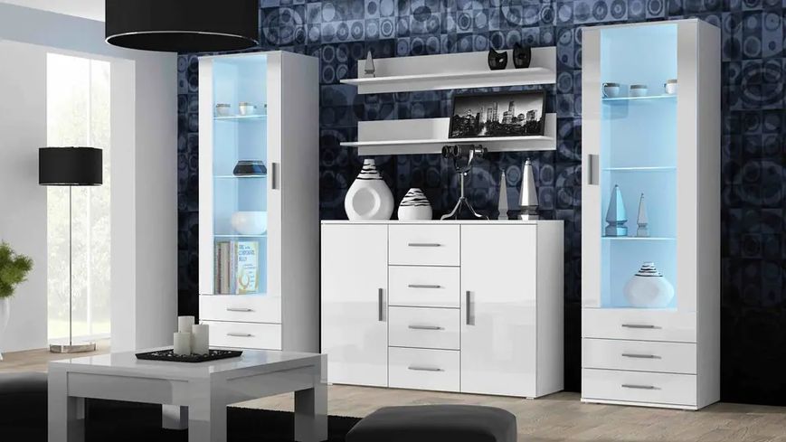 Комод SOHO Cama Meble S8/UNI белый / белый глянец фото - Купить Комоды CAMA MEBLE в эпицентре мебели GerborDesign.com.ua