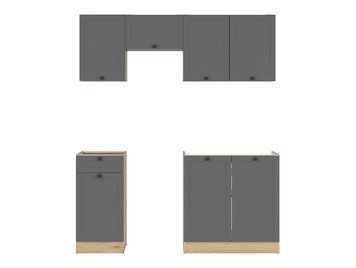 Кухня 170 см Junona Line BRW, кухонный гарнитур 1,78м. Black Red White дуб бернштайн / графіт фото - Купить Кухни BLACK RED WHITE в эпицентре мебели GerborDesign.com.ua