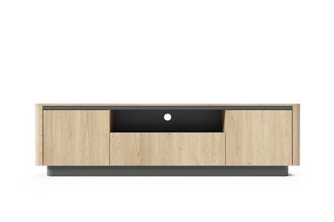 Тумба под ТВ Perfect Home Торро / Torro 3D/200 3-дверная Дуб кремона/Черный фото - Купить Тумбы ТВ PERFECT HOME в эпицентре мебели GerborDesign.com.ua