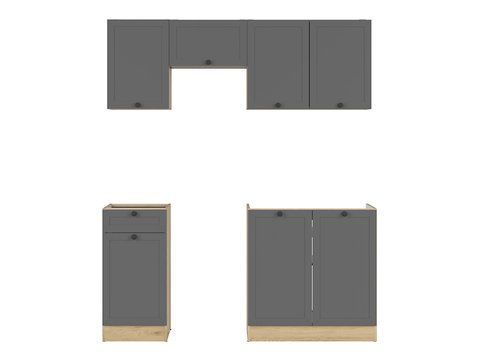 Кухня 170 см Junona Line BRW, кухонний гарнітур 1,78 м Black Red White дуб бернштайн / графіт фото - Купити Кухні BLACK RED WHITE в епіцентрі меблів GerborDesign.com.ua, Київ, Дніпро, Львів, Луцьк, Хмельницький