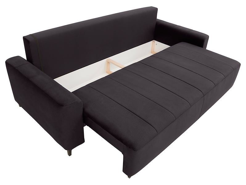 Трёхместный диван-кровать Kamari LUX 3DL с ящиком для хранения черный фото - Купить Диваны BLACK RED WHITE в эпицентре мебели GerborDesign.com.ua