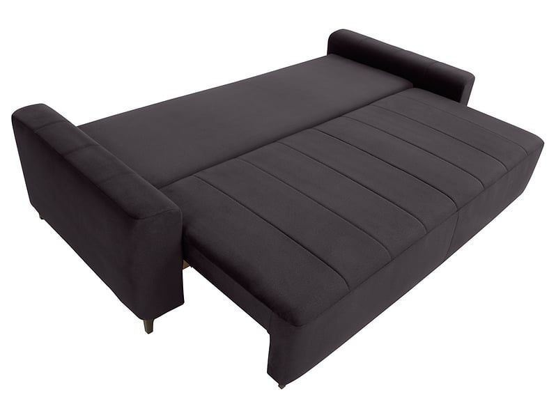 Трёхместный диван-кровать Kamari LUX 3DL с ящиком для хранения черный фото - Купить Диваны BLACK RED WHITE в эпицентре мебели GerborDesign.com.ua