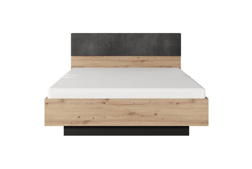 Кровать (каркас) Perfect Home Талли / Tally 160 с мягким изголовьем двуспальная дуб артизан / антрацит фото - Купить Кровати PERFECT HOME в эпицентре мебели GerborDesign.com.ua