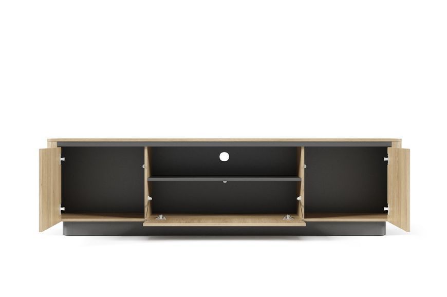 Тумба під ТВ Perfect Home Торро / Torro 3D/200 3-дверна Дуб кремона/Черный фото - Купити Тумби ТВ PERFECT HOME в епіцентрі меблів GerborDesign.com.ua