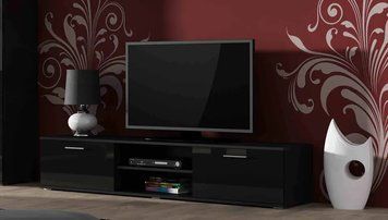 Тумба под телевизор SOHO Cama Meble RTV 180 S3 чорний / чорний глянець фото - Купить Тумбы ТВ CAMA MEBLE в эпицентре мебели GerborDesign.com.ua
