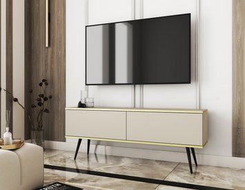 Тумба під телевізор Perfect Home Оро / Oro 2-дверна з чорними ніжками RTV135 бежевый фото - Купити Тумби ТВ PERFECT HOME в епіцентрі меблів GerborDesign.com.ua